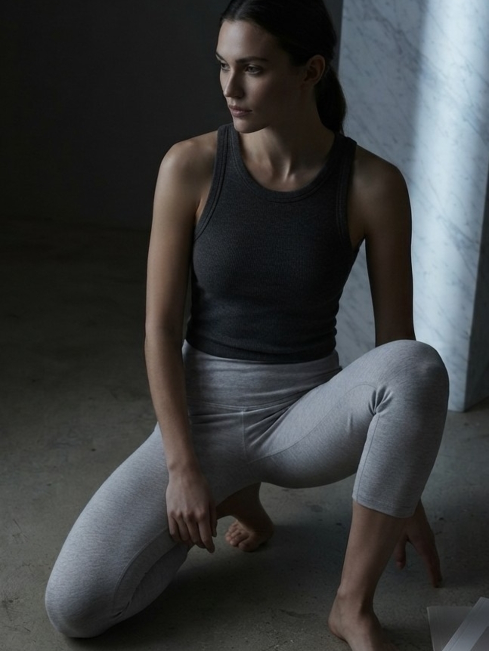 No Boundaries Light Heather Gray Capri Leggings